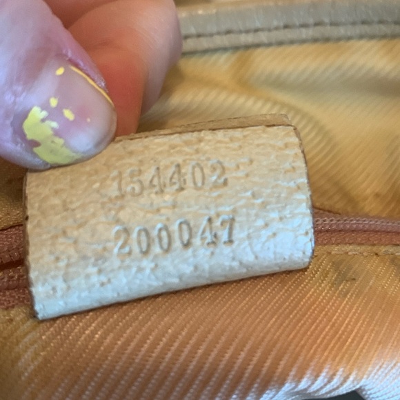 Gucci silk satin pattern tote with cream colored leather. Rehab project - Picture 8 of 17